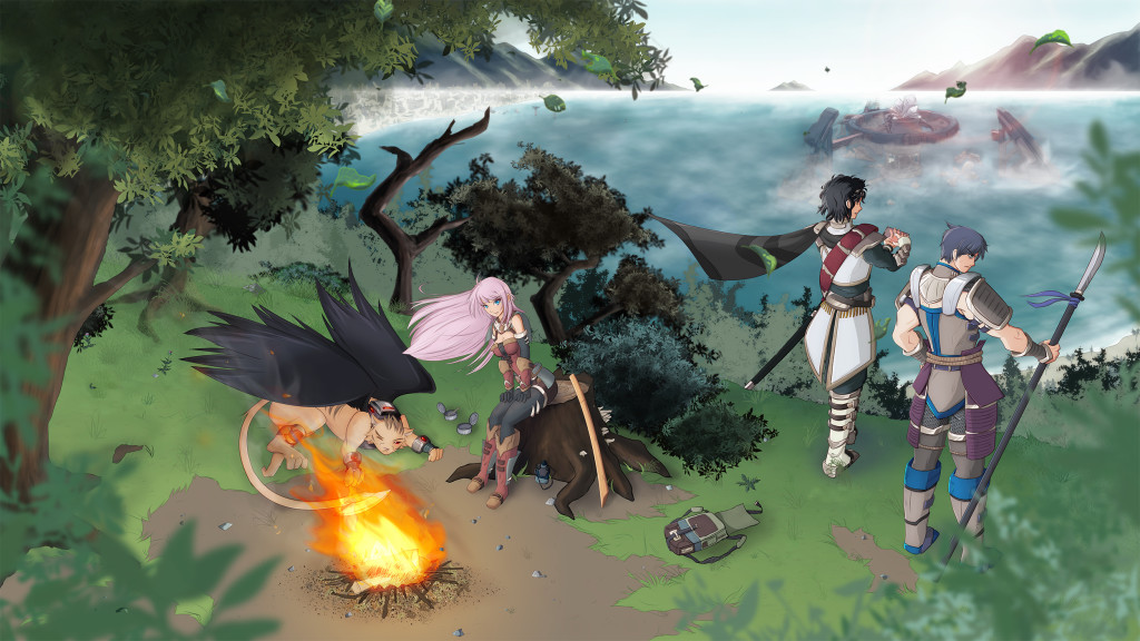 Arashi, Ket, Shion, and Tristen outside the Silverlight Lake Ruins.